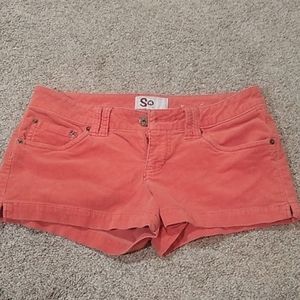 Salmon Orange Corduroy Shorts